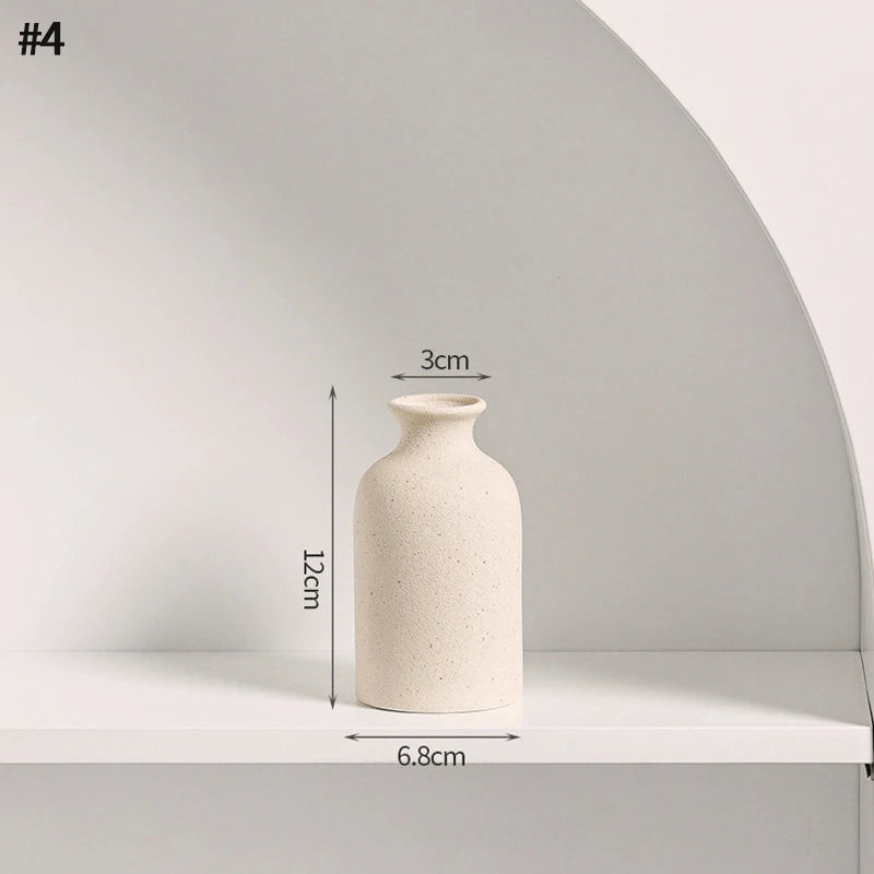 Modern White Ceramic Vase – Minimalist Decorative Vase for Pampas Grass, Flowers & Home Accents