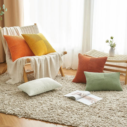 Boho Patchwork Soft Throw Pillow Cover
