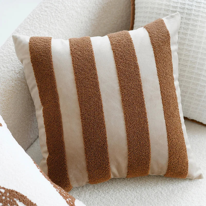 Animal Print Throw Pillow Cover – Light Luxury Embroidered Accent Cushion