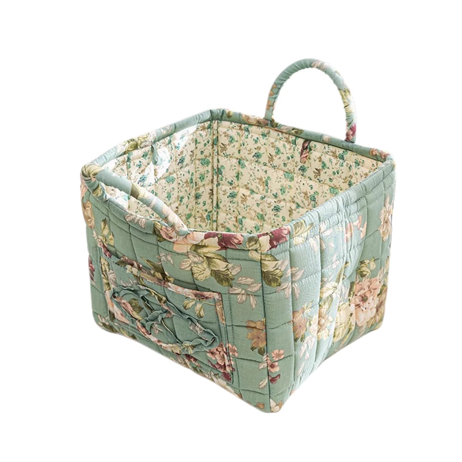 boho home decor, floral fabric storage basket, large laundry hamper, foldable storage bin, fabric organizer basket, boho floral hamper, home organization basket, decorative laundry bin, eco-friendly laundry hamper, housewarming gift