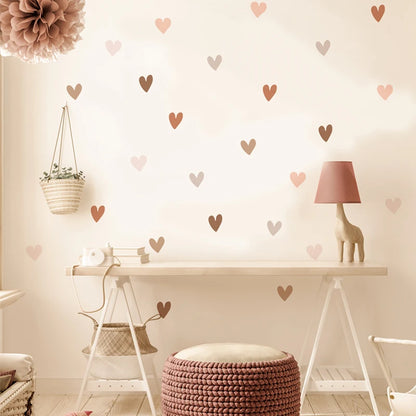 Boho Home Decor Heart & Sun Vinyl Wall Stickers – Creative Nursery Wall Art Decals for Baby or Living Room