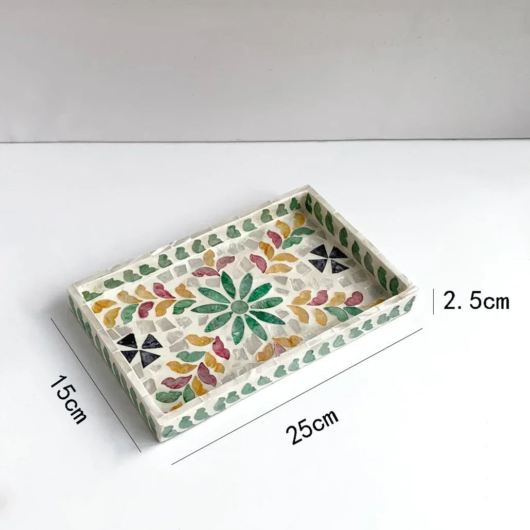 Handmade Shell Tray – Oval & Rectangular Decorative Jewelry Organizer for Boho Home Decor Bathroom or Bedroom - Housewarming Gift