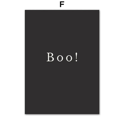 Fall Halloween Skull & Plant Canvas Wall Art Prints