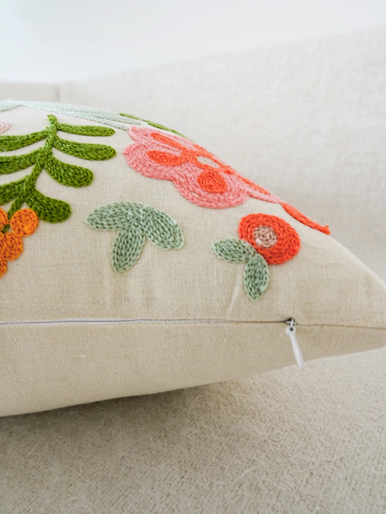 1pc Colorful Flower Exquisite Embroidery Cushion Floral Throw Pillow Cover Without Insert For Home Decor Living Room Boho Pillowcase Throw