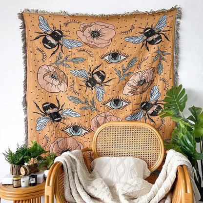 Boho Decorative Throw Blanket - Eyes Eyes Eyes