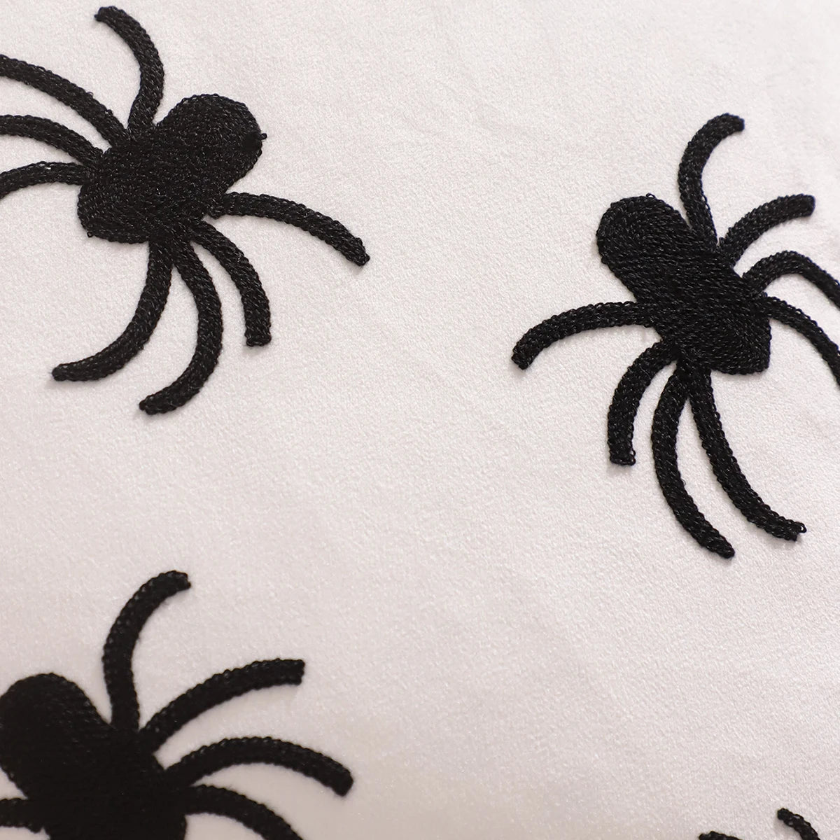 Halloween Pumpkin & Ghost Embroidered Velvet Pillow Cover – Festive Throw Cushion for Sofa, Bed & Home Decor