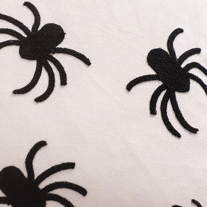 Halloween Pumpkin & Ghost Embroidered Velvet Pillow Cover – Festive Throw Cushion for Sofa, Bed & Home Decor