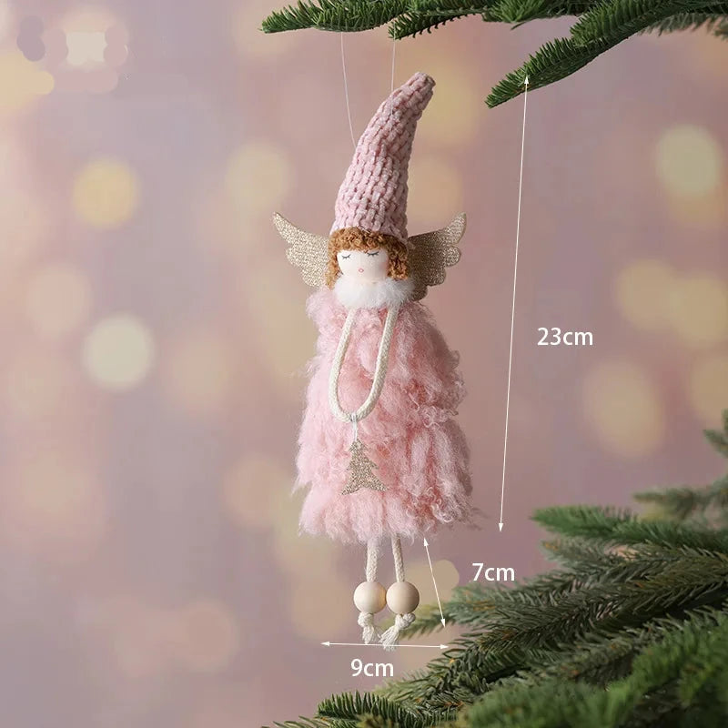 Decorative angel figurine with measurements on a blurred background