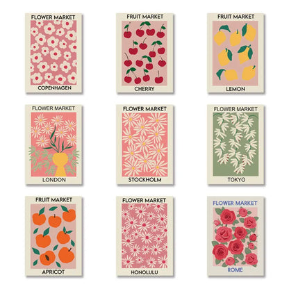 Flower Market Canvas Print – Botanical Wall Art for Boho Home Decor