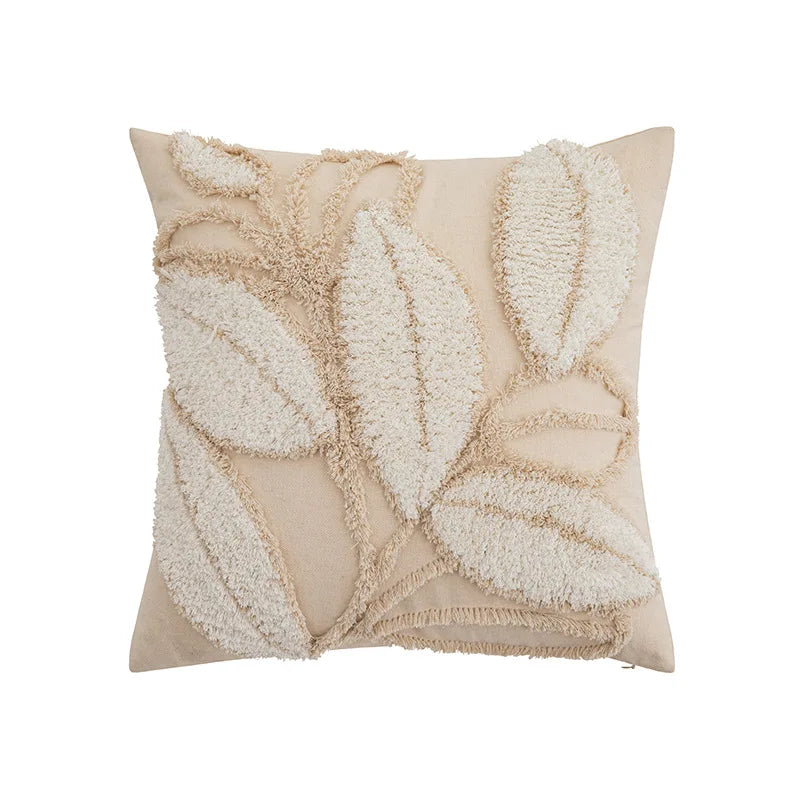 Embroidered Flower Throw Pillow Covers – Boho Cotton Cushion Covers for Bed, Sofa & Home Decor Housewarming Gift for Boho Lover 