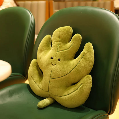 Plush Leaf Pillow – Soft Maple & Ginkgo Cushion Toy for Fall Home Decor & Gifts