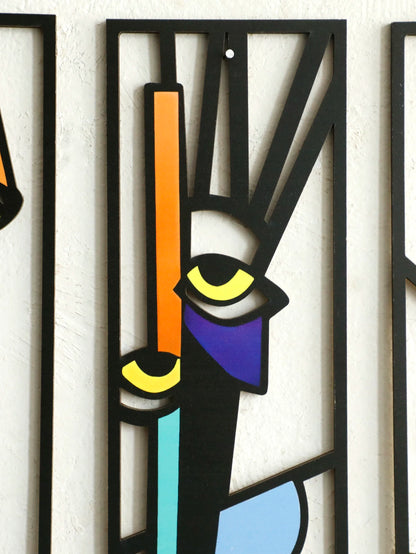 Abstract Face Wooden Wall Decor Art Hanging Home and Office Decorative Hanging for Living Room Bedroom and Hallway Gift 1Pcs