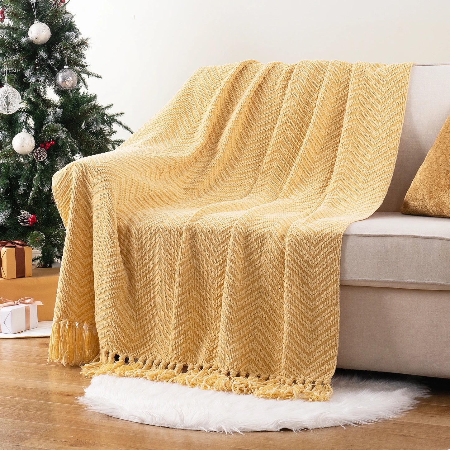 Thick Knitted Throw Blanket Soft Warm Decorative Sofa Bed Bedspread Home Boho Room Decor