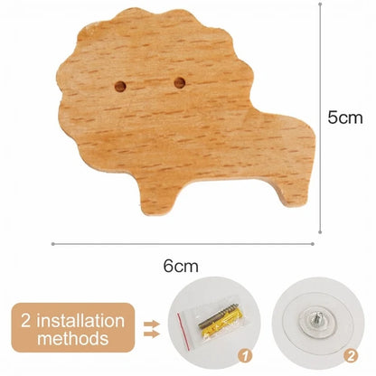 Cute Wooden Animal Wood Wall Hook – Beech Wood Decorative Hanger for Kids Rooms, Entryways, Kitchens & More (1pc)  Giraffee Rabbit Hippo Cat Octopus Lion Cat Dog Elephant Dog Nursery