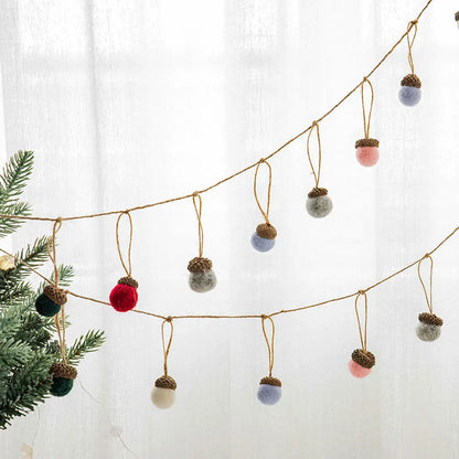 Wool Felt Acorn Ornaments – Set of 6