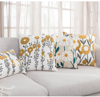 🌼 Cozy Embroidered Throw Pillow Cover – Nordic-Inspired Boho Home Decor Accent