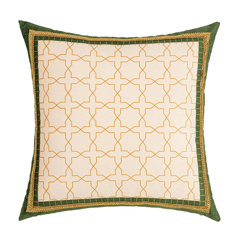 Velvet Leaf Patterned Pillow Cover – Soft Decorative Cushion Cover