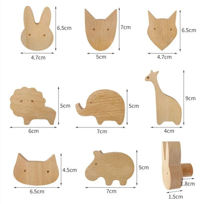 Cute Wooden Animal Wood Wall Hook – Beech Wood Decorative Hanger for Kids Rooms, Entryways, Kitchens & More (1pc)  Giraffee Rabbit Hippo Cat Octopus Lion Cat Dog Elephant Dog