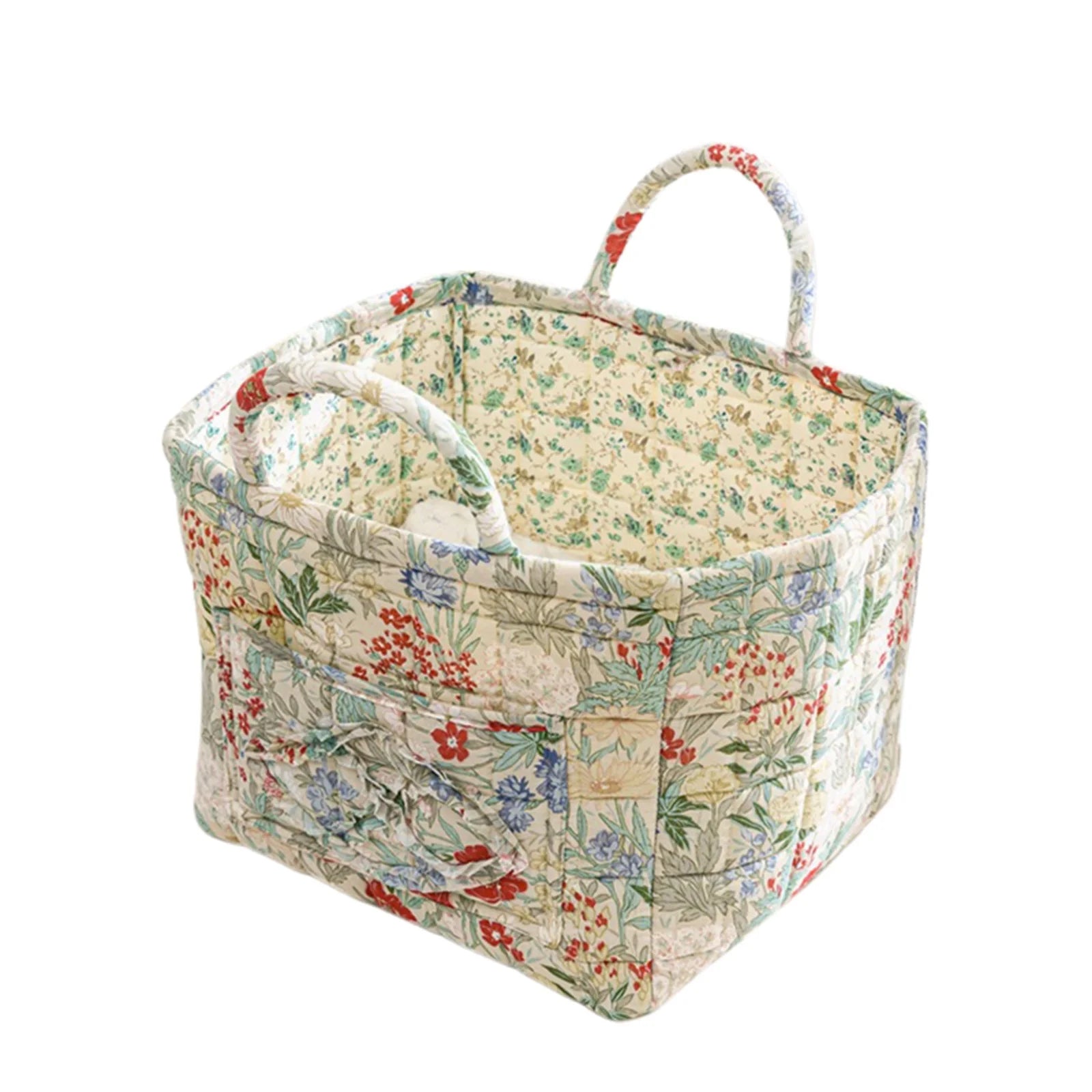 boho home decor, floral fabric storage basket, large laundry hamper, foldable storage bin, fabric organizer basket, boho floral hamper, home organization basket, decorative laundry bin, eco-friendly laundry hamper, housewarming gift