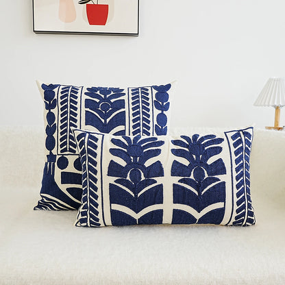 Luxury European-Style Embroidered Cushion Cover – Rich Detailing for Boho Home Decor