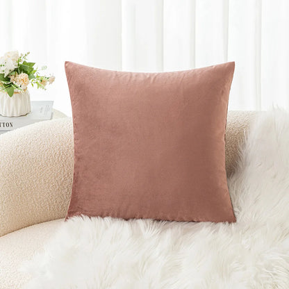 Velvet Pillowcase Sofa Cushion Cover – Solid Color Throw Pillow Case for Living Room