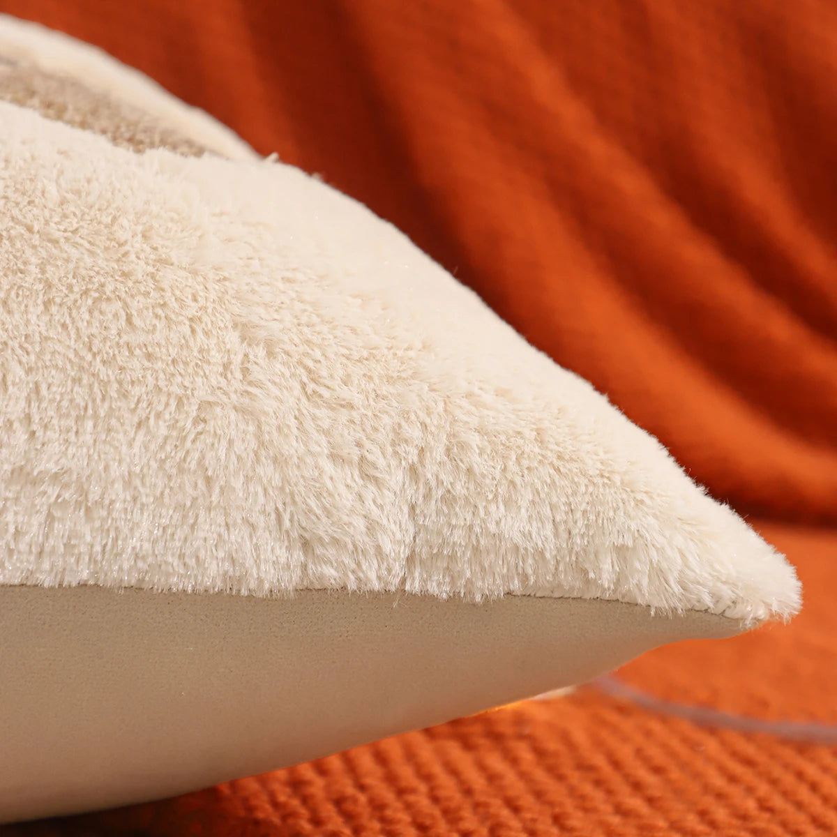 Halloween Pumpkin Gold Sequin Embroidered Plush Pillow Cover – Festive Throw Cushion for Sofa, Bed & Autumn Decor