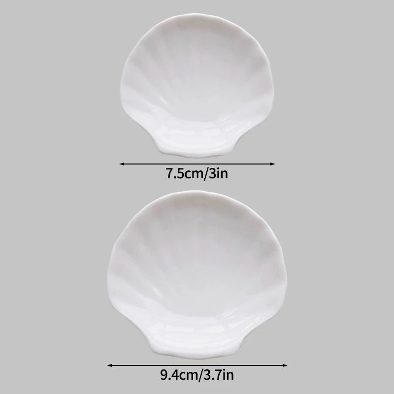 Ceramic Shell Jewelry Dish – Scallop Plate for Boho Decor & Table Styling