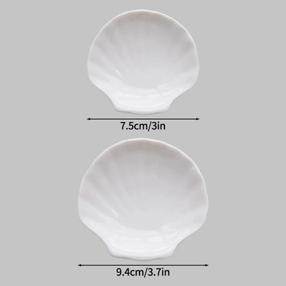 Ceramic Shell Jewelry Dish – Scallop Plate for Boho Decor & Table Styling