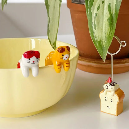 Ceramic Cat Hanging Spoon – Cute Animal Coffee & Dessert Spoon for Cat Lovers