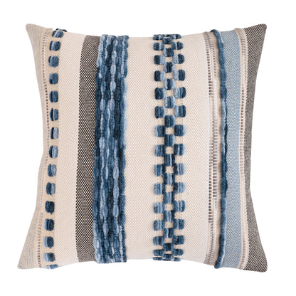 Boho Striped Chenille Throw Pillow Cover – Decorative Square Cushion for Cozy Home Accents