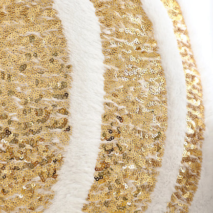 Pumpkin Gold Sequin Embroidered Pillow Cover – Plush Fall Accent for Cozy Autumn Vibes