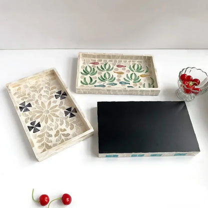 Handmade Shell Tray – Oval & Rectangular Decorative Jewelry Organizer for Boho Home Decor Bathroom or Bedroom - Housewarming Gift