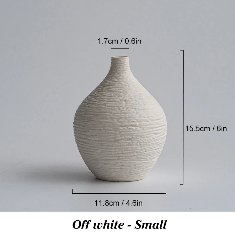 Simple Ceramic Vase Decoration for Home Nordic Luxury Narrow Mouth Flower Pot Living Room Interior Office Desktop Decor Gift Boho