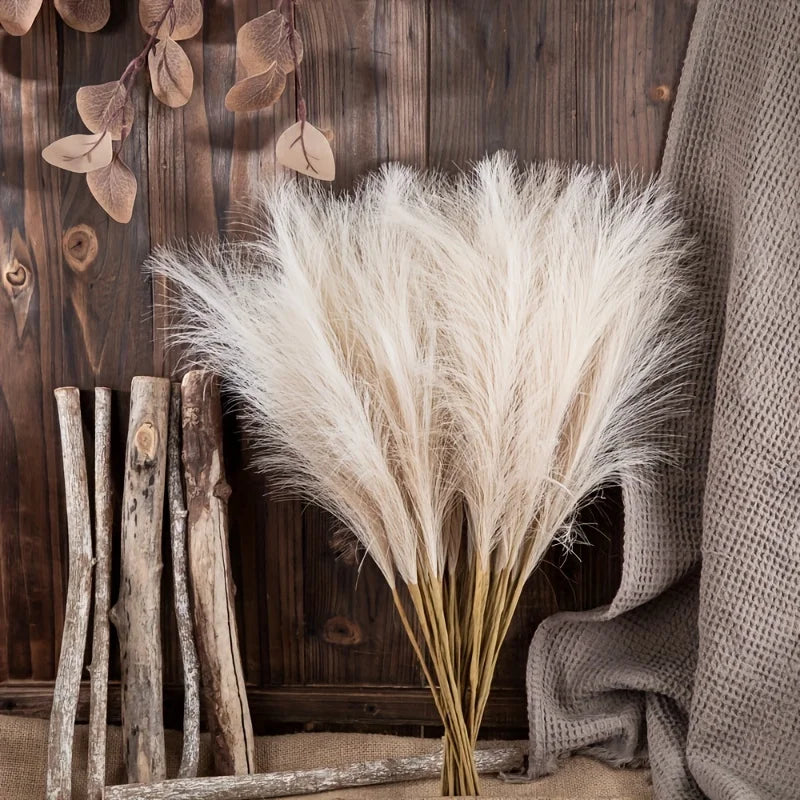 Bundle of 18.5inch tall Faux Pampas Grass For Vase Decor Boho Rustic Farmhouse Home Decoration