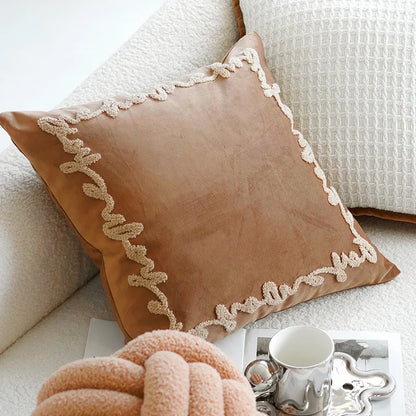 Animal Print Throw Pillow Cover – Light Luxury Embroidered Accent Cushion