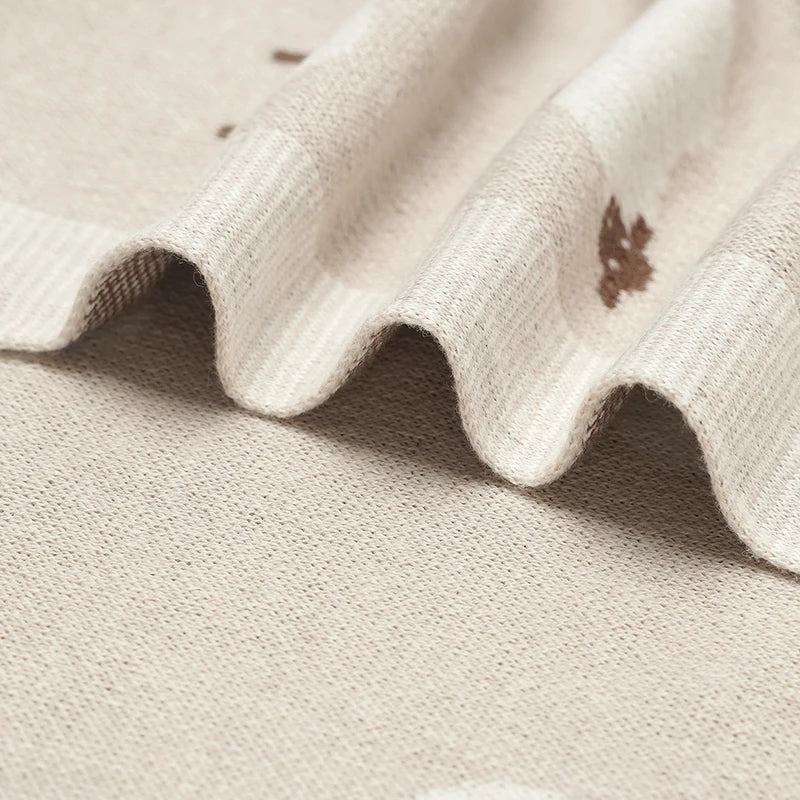 🐑 Cozy Cotton Baby Blanket – Soft & Breathable Knit for Newborns & Toddlers