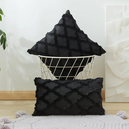 Plush Wool-Inspired Throw Pillow Cover – Soft Textured Accent for Cozy Boho Spaces