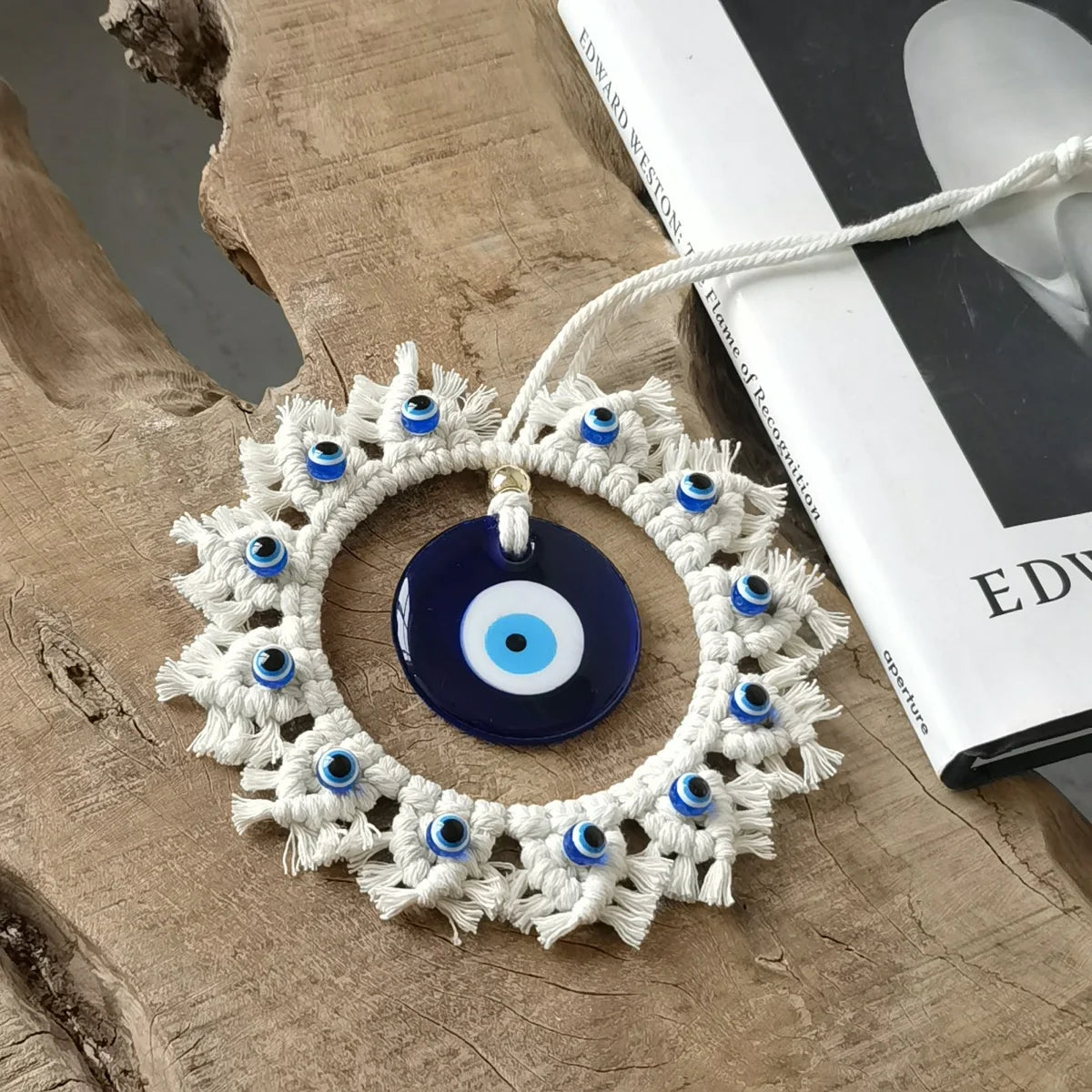 Handcrafted Evil Eye Macrame Circle Wall Decor
