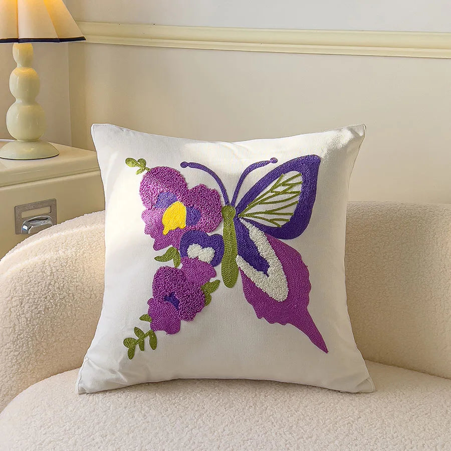 Boho Floral Tufted Decorative Throw Pillow Cover
