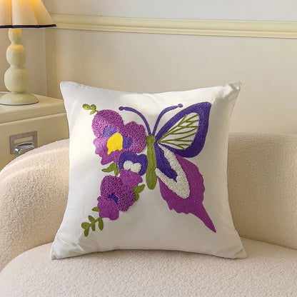 Boho Floral Tufted Decorative Throw Pillow Cover