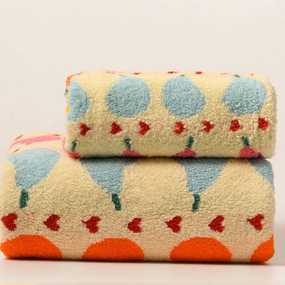 Pear Pattern Cotton Soft & Absorbent Boho Bath Towel