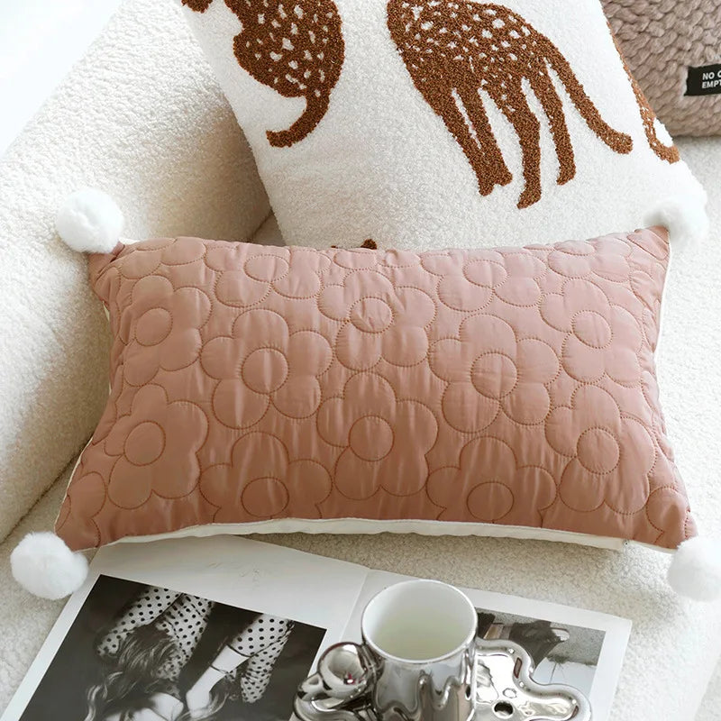 Animal Print Throw Pillow Cover – Light Luxury Embroidered Accent Cushion
