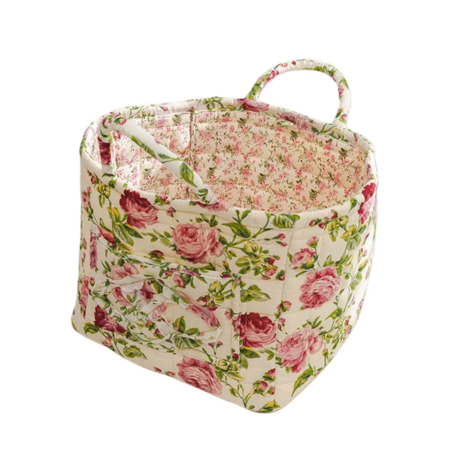 boho home decor, floral fabric storage basket, large laundry hamper, foldable storage bin, fabric organizer basket, boho floral hamper, home organization basket, decorative laundry bin, eco-friendly laundry hamper, housewarming gift