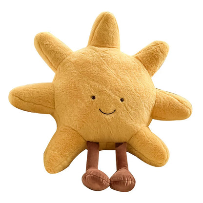 Plush Moon & Sun Throw Pillow – Soft Boho Home Decor for Sofa, Bedroom & Kids' Room