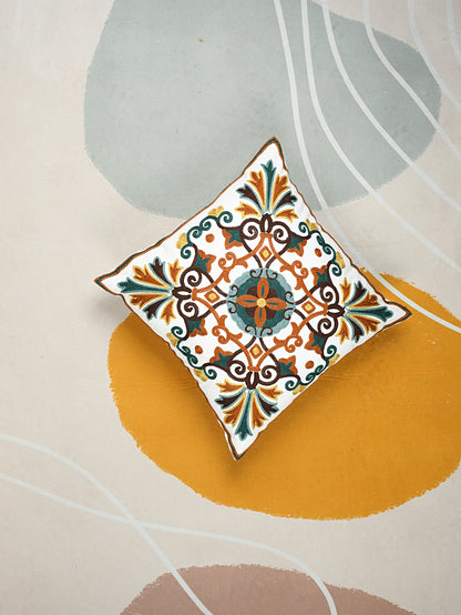 Bohemian Embroidered Pillow Cover – Square Cushion Case for Couch & Boho Home Decor