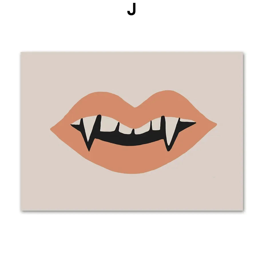 Fall Halloween Skull & Plant Canvas Wall Art Prints