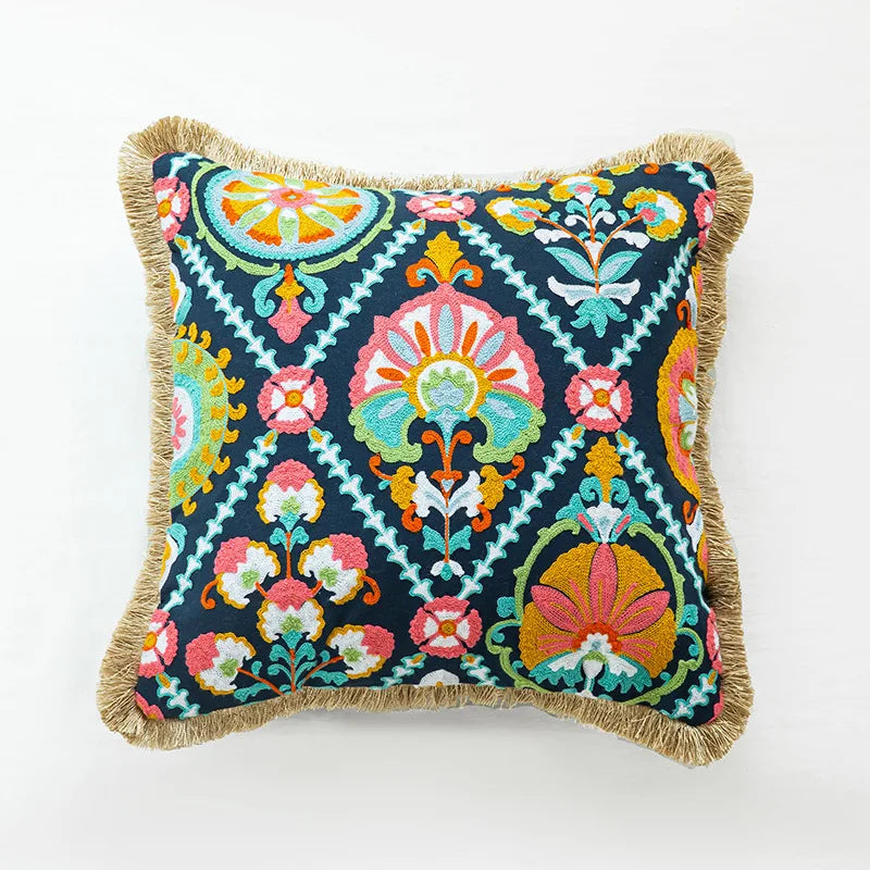 Boho Home Decor Cotton Pillowcase – Decorative Bohemian Sofa Cushion Cover for Living Room
