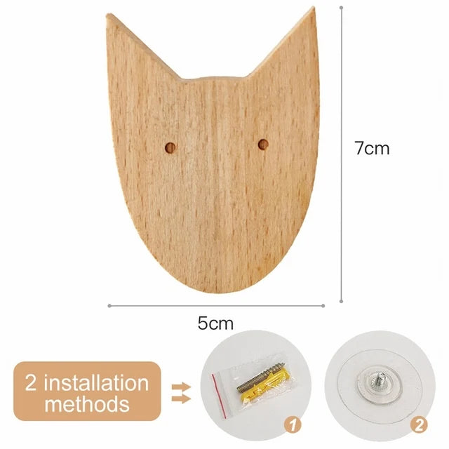 Cute Wooden Animal Wood Wall Hook – Beech Wood Decorative Hanger for Kids Rooms, Entryways, Kitchens & More (1pc)  Giraffe Rabbit Hippo Cat Octopus Lion Cat Dog Elephant Dog Nursery Turtle Mountain Squid Jellyfish Flower Tree