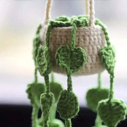 Handmade Crochet Succulent Car Hanging