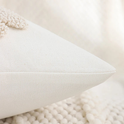 Easter Rabbit Canvas Tufted Throw Pillow Cover – Decorative 45x45 cm Cushion for Sofa & Bed